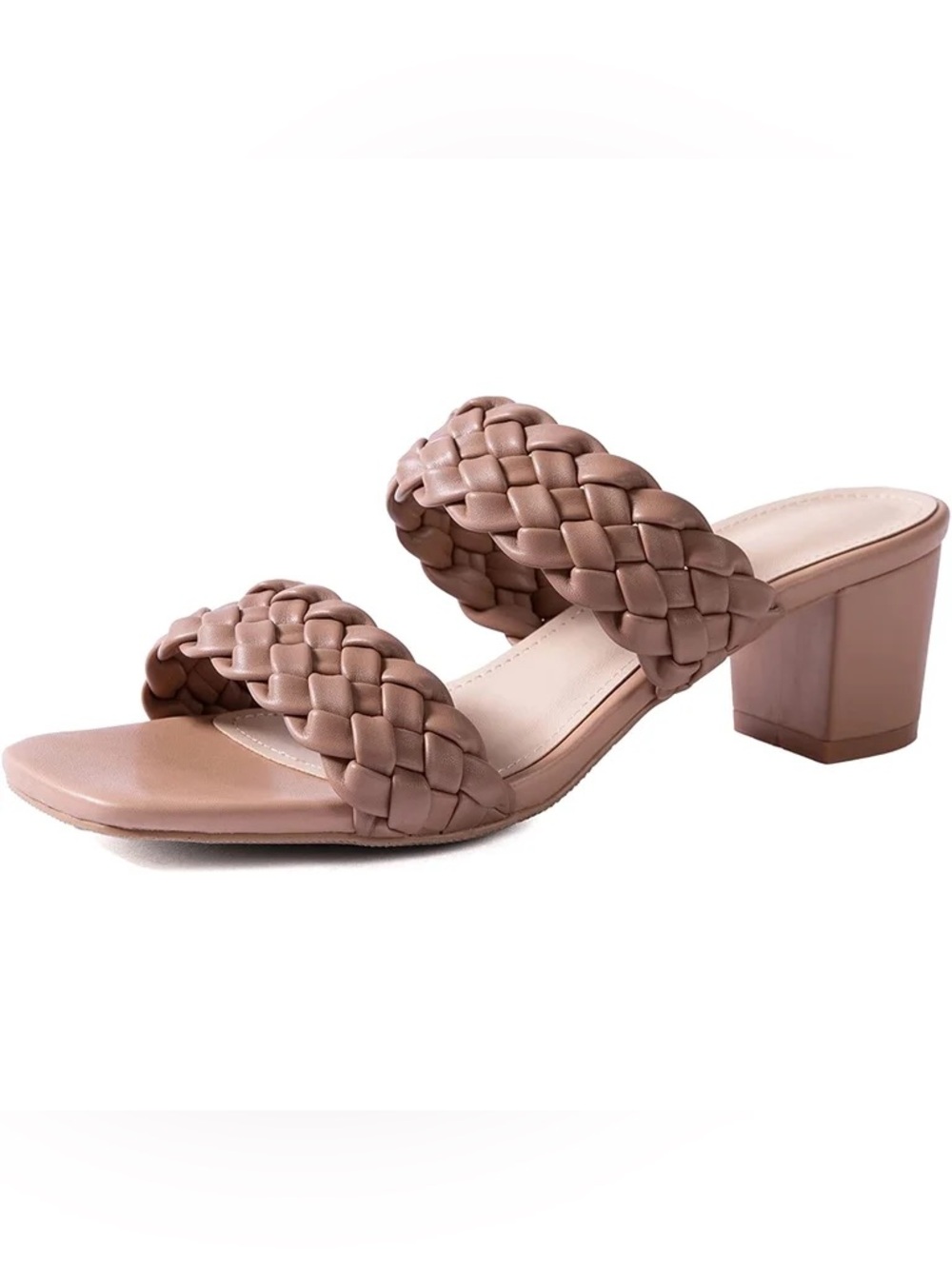 NWT. N.N.G. Nude Braided Chunky Sandal. Size 6.5 (37).